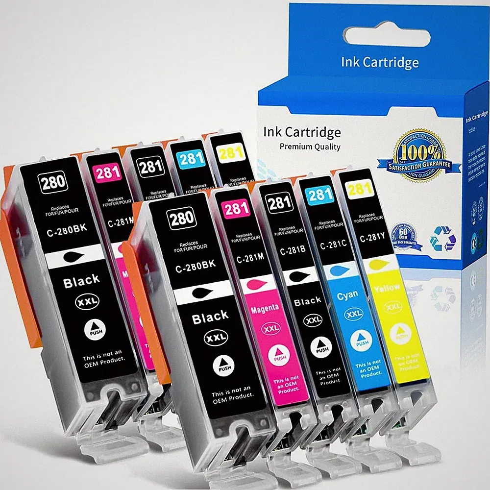 XXL Black Color Ink Cartridge for Canon PGI-280 CLI-281 TR8500 TR8520 TR8620 lot