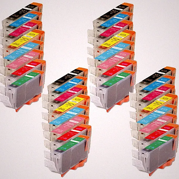 32 PK Ink Combo Pack + latest Chip for CLI-8 Pixma Printer Pro9000 Mark II