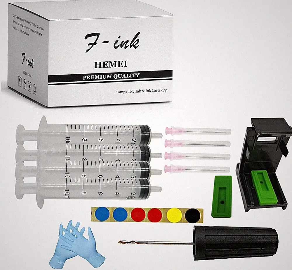 6 in 1 Ink Refill Tools Compatible with Hp Ink Cartridges 68XL 67XL 667XL 662XL