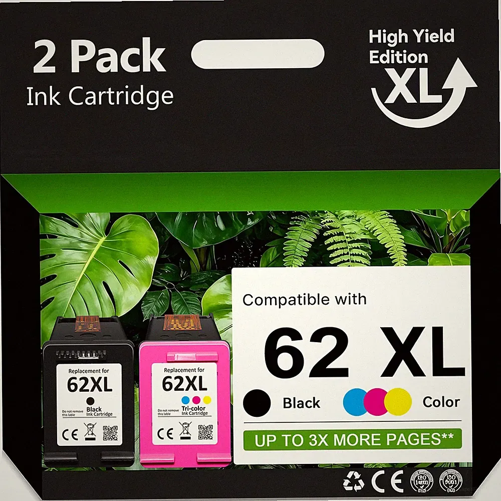 62XL XXL Ink Cartridges for HP 62 Envy 7645 7640 5640 5660 5740 62XL Ink Printer