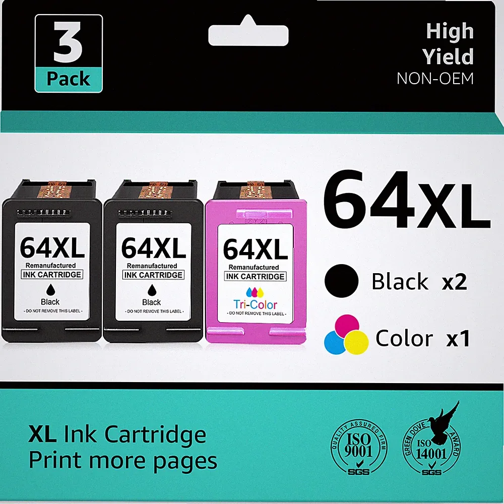 64 XL Ink Cartridges for HP 64XL ENVY 6220 6252 6255 7155 7164 7855 Printer LOT