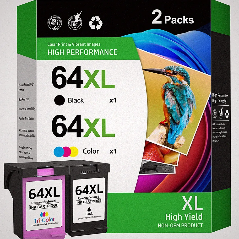 64XL Ink Cartridge Printer for HP ENVY 5542 6255 6258 7130 7132 7164 7830 7855