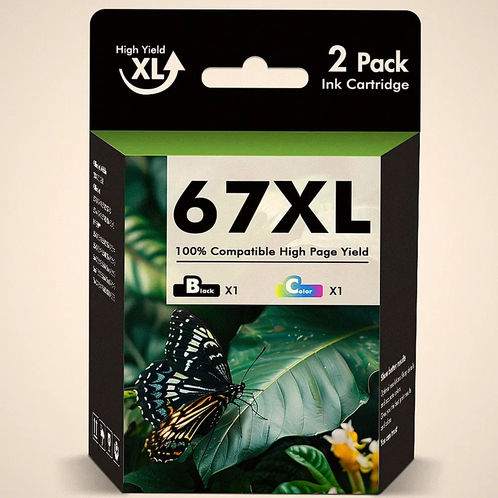 67xl Ink Cartridges for HP 67 Ink Deskjet 2700 2755 4155 Envy 6000 6055 Printers
