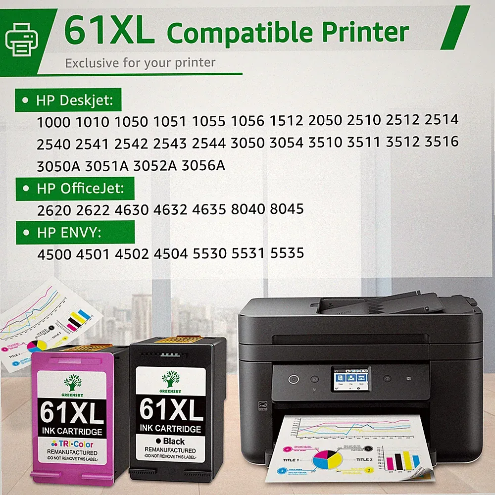 Black Color Ink Cartridges 60XL 61XL 62XL 63XL 64XL 65XL 67XL for HP Printer Lot