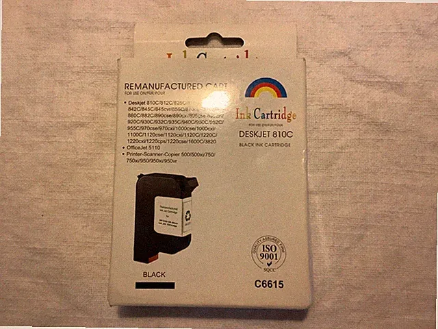 Black New Remanufactured Ink Cartridge for Hp Deskjet 810C 812C 825C
