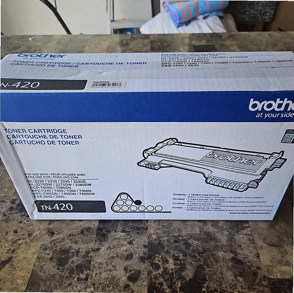 Brother TN 420 Toner Ink Cartridge One New In Sealed Box Laser Printer