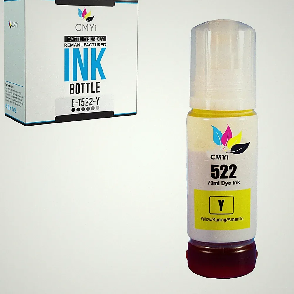 CMYi 1PK Compatible Yellow 522 Color Ink Bottle for Epson EcoTank ET4810 ET2840