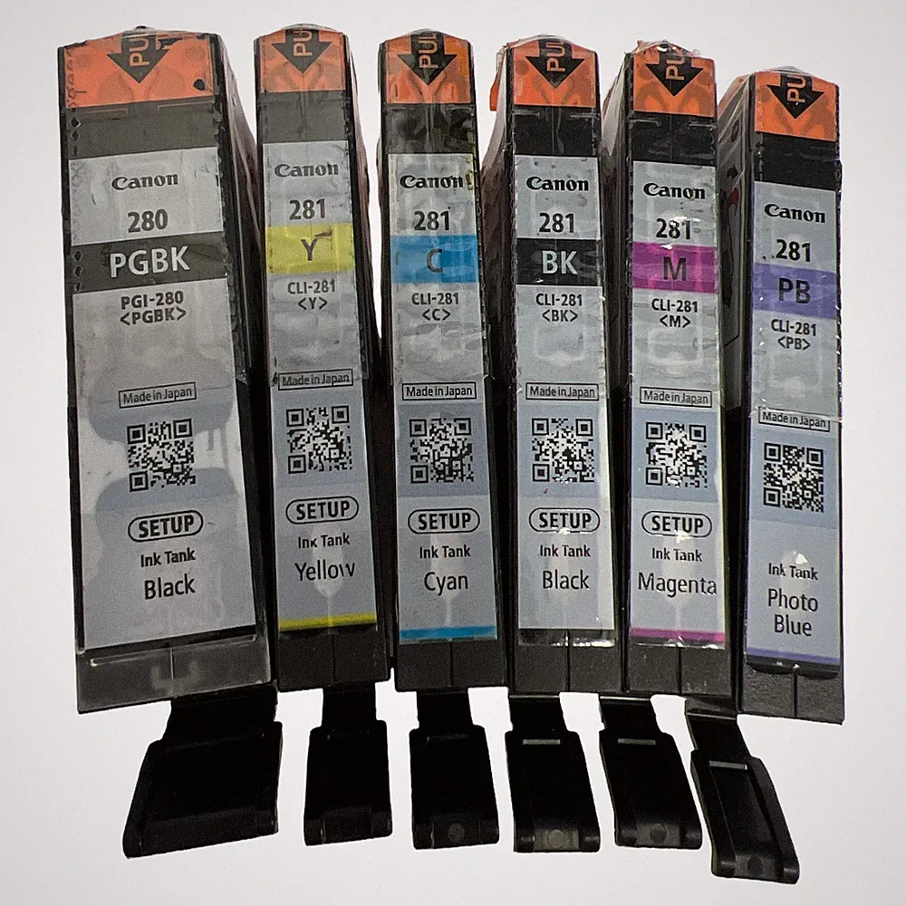 Genuine Canon PGI-280 CL-281 Setup Ink Cartridge (PBCMYB) for 8320 Printer-6PK