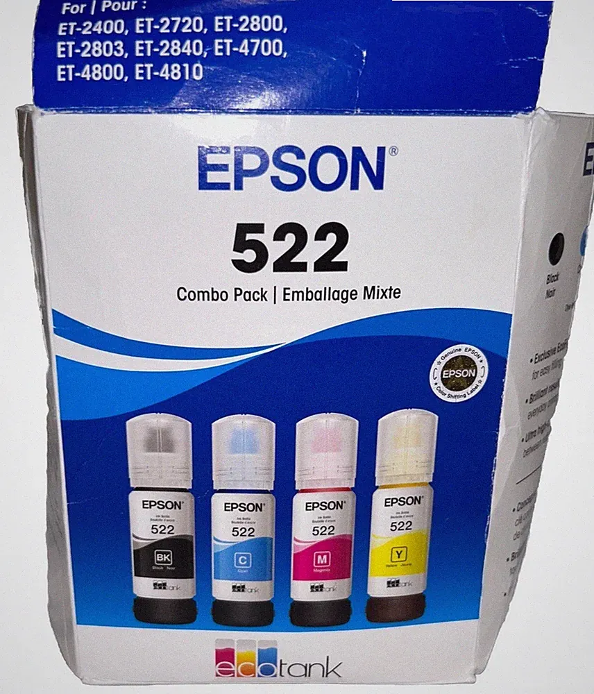 Genuine Epson 522 Ink Bottles Combo for ET-2720 2803 4700 Printer-OEM-4PK
