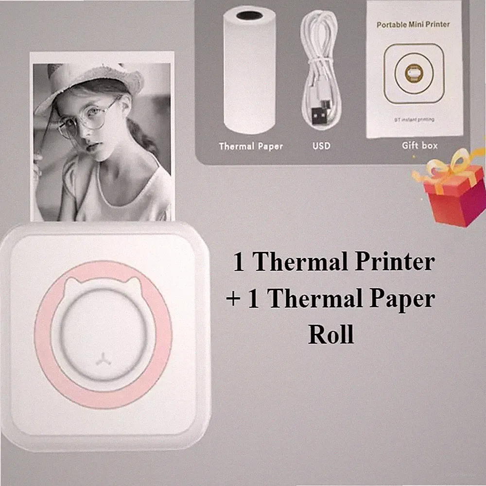 Mini Portable Wireless Photo Printer Thermal Pocket Phone Bluetooth Inkless NEW