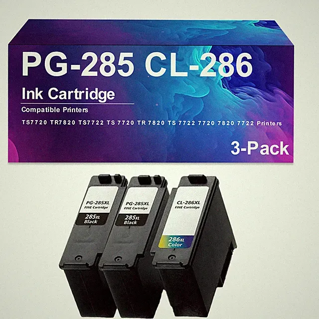 PG-285 CL-286 3 Pack Ink Cartridge for TS7720 TR7820 TS7722 TS 7720 TR 7820