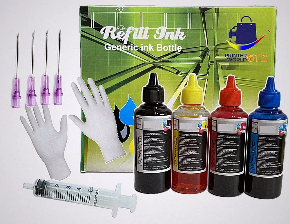 PRINTERWORLD Ink Refill Kits compatible with Epson Inkjet New Sealed 4x100ML