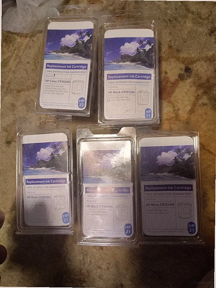 Replacement ink cartridges for HP printer