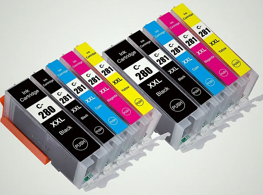 XXL Printer Ink Tanks w/ Chip for PGI-280 CLI-281 TR8620 TR8622 TR7520 TS6220